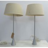 LIGNE ROSET PASCAL MOURGUE TABLE LAMPS, a pair, with shade, 84cm H. (2)
