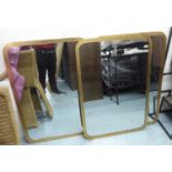 WALL MIRRORS, a set of three, 1960's French style, gilt frames, 98cm x 68cm. (3)