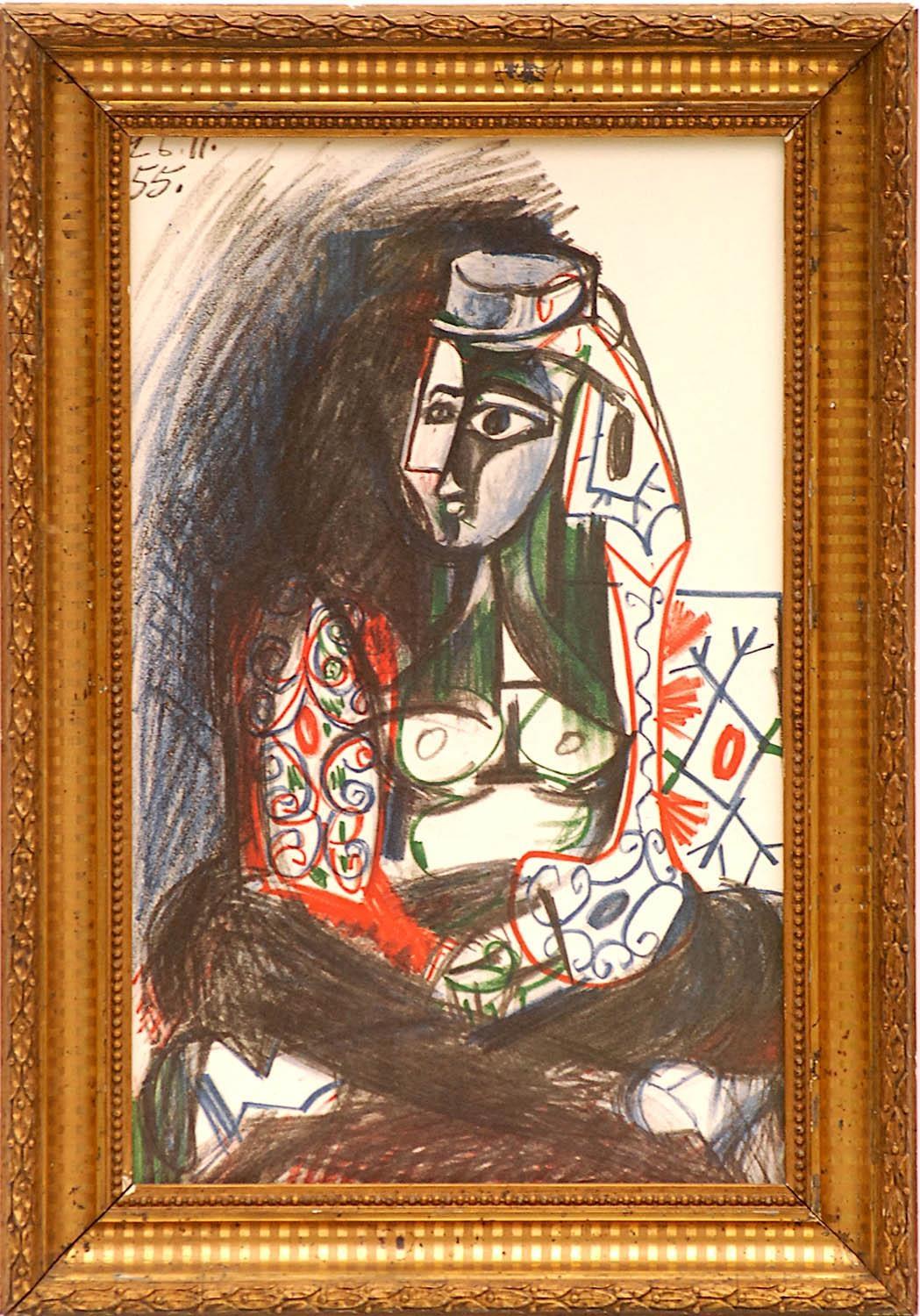 PABLO PICASSO 'Femme Red', lithograph, dated in plate, suite: Californie, 38cm x 24cm, framed and