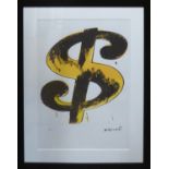 ANDY WARHOL 'Dollar Sign, Yellow', 1982, lithograph, 33/100, Leo Castelli Gallery, edited by Georges