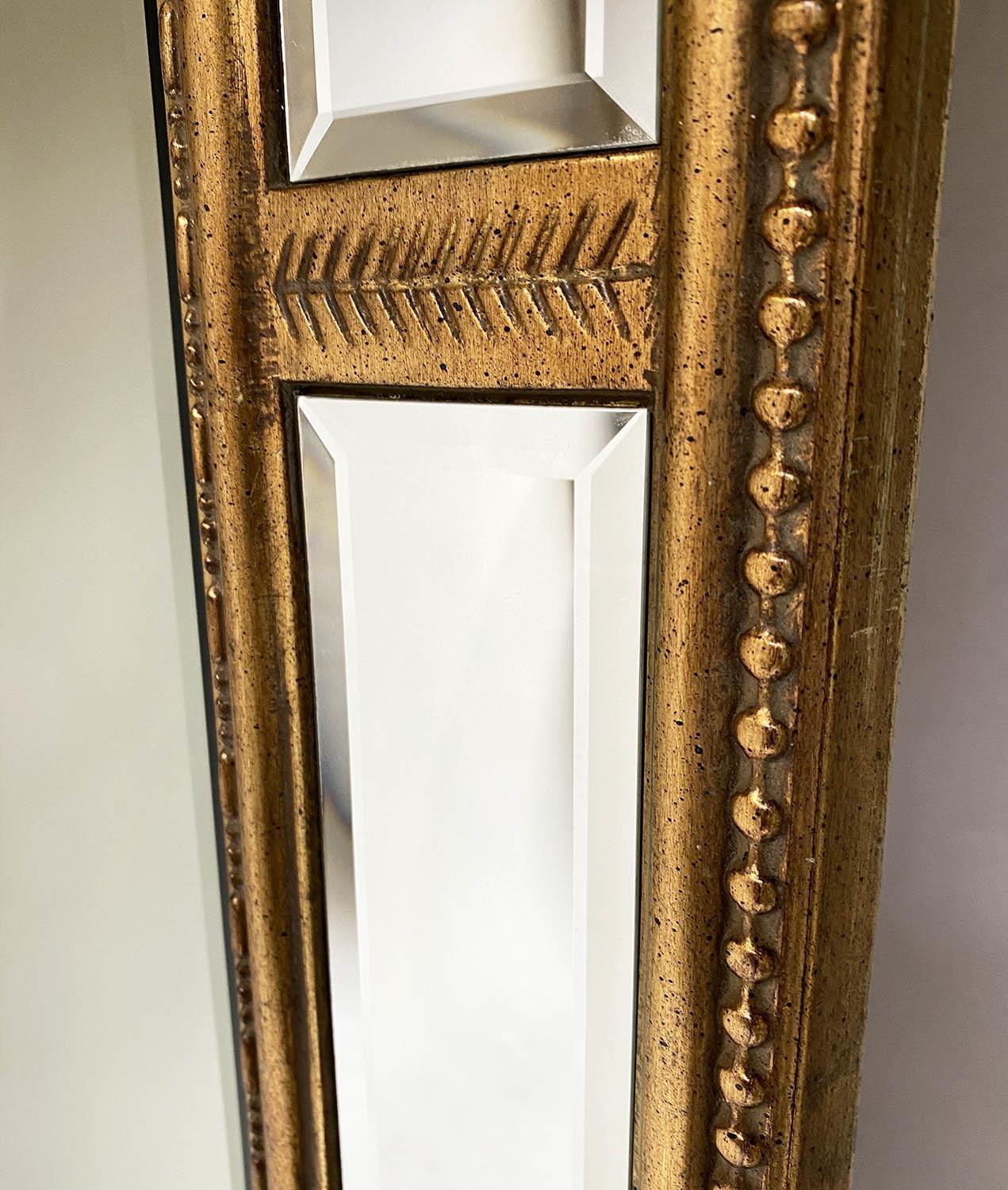 WALL MIRROR, Georgian style beaded giltwood with marginal and bevelled plates throughout, 193cm H - Image 2 of 4