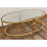 LOW TABLE, 1960's French style, gilt metal and glass, 96cm x 58.5cm x 37cm.
