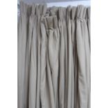 CURTAINS, two pairs, lined and interlined, each curtain approx 125cm W gathered x 325cm Drop. (4)