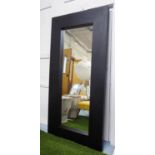 WALL MIRROR, black wood frame, 94cm W x 200cm H.