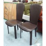 QUIA SOSSANO VI ITALIAN DINING CHAIRS, a set of six, brown leather, 102cm H x 46cm W. (6)