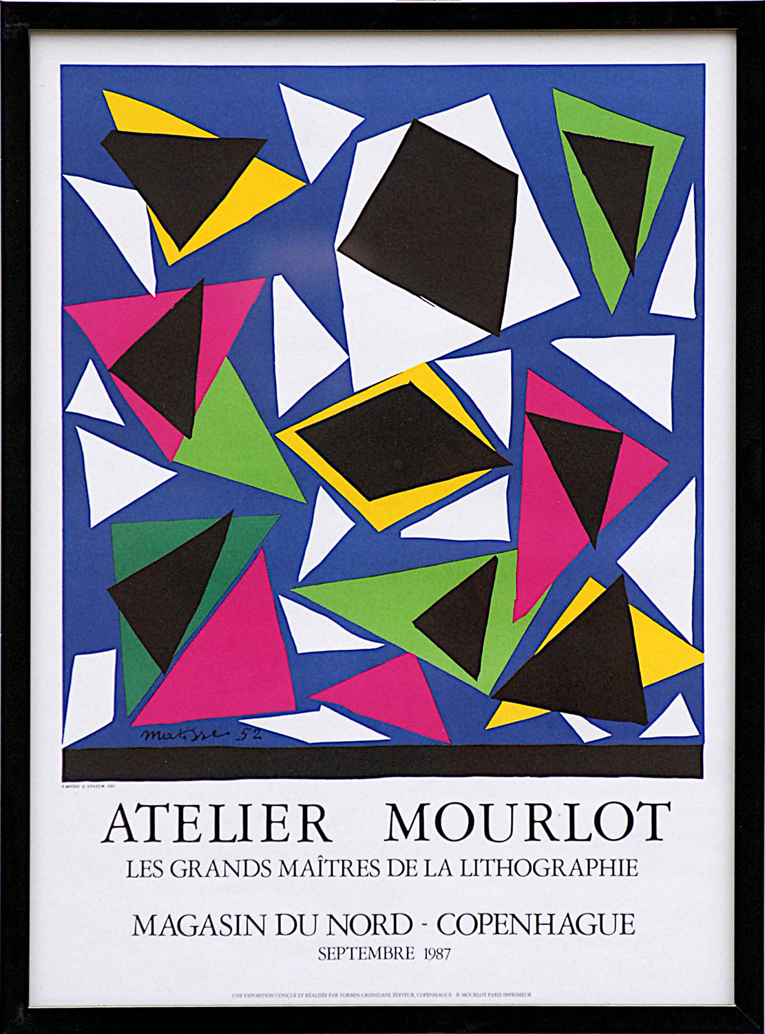 HENRI MATISSE, poster, Atelier Mourlot, 75cm x 55cm.