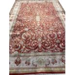 FINE PURE SILK HEREKE DESIGN CARPET, 280cm x 190cm.