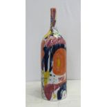 BOTTLES VASES, a pair, contemporary splash design, 48cm H. (2)