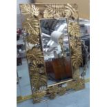 WALL MIRROR, foliate design gilt metal frame, 131cm x 80cm.