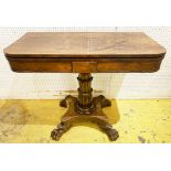 TEA TABLE, William IV rosewood circa 1830, 91cm W x 74cm H x 45cm D.
