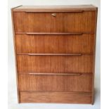 STEENS DANISH CHEST, Danish teak with four long drawers, 93cm H x 74cm W x 40cm D.