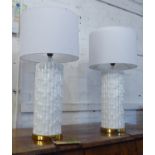 TABLE LAMPS, a pair, 1970's Italian style, faux bamboo design, with shades, 72cm H approx. (2)
