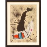 JOAN MIRO, lithograph on board, untitled suite: Maravillas, 1975, 50cm x 35cm, framed and glazed.