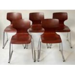 FLOTOTTO PAGHOLZ DINING CHAIRS, a set of five, by Elmar Flototto, 78cm H. (5)
