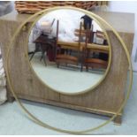 WALL MIRROR, 1960's atomic design, 90cm diam.