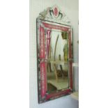 WALL MIRROR, Venetian style, with pink accents, 60cm x 140cm. (with faults)