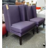 SIDE CHAIRS, a pair, purple, each 108cm H x 78cm W. (2)