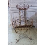 GARDEN STAND, Victorian wirework, 62cm x 109cm H.