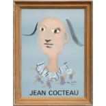 JEAN COCTEAU, lithographic poster, 1973, Lucie Weill Galerie Paris, 60cm x 42cm, framed and glazed.