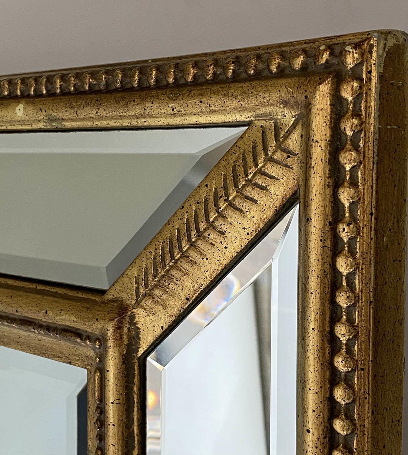WALL MIRROR, Georgian style beaded giltwood with marginal and bevelled plates throughout, 193cm H - Image 4 of 4
