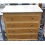 CHEST OF DRAWERS, contemporary, marble top, 88cm x 49cm x 88cm.