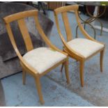 SIDE CHAIRS, a pair, contemporary design, neutral upholstered seats, 89cm H. (2)
