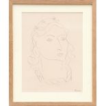 HENRI MATISSE 'Portrait of a Woman - O11', 1943, rare collotype, Edition: 30, printed by Martin
