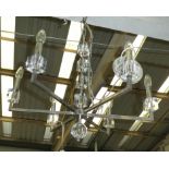 CEILING PENDANT, contemporary design, six branch, 154cm drop.