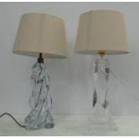 TABLE LAMPS, two, with shades, 58cm H. (2) (with faults)