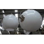 PURE WHITE LINES LUNAR CEILING PENDANT LIGHTS, a pair, 65cm diam. (2)