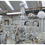 CHANDELIER, cut glass and perspex, nine branch, 120cm drop approx. (slight faults)