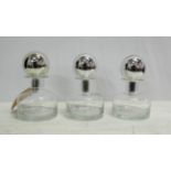 DECANTERS, a set of three, 22cm H approx. (3)