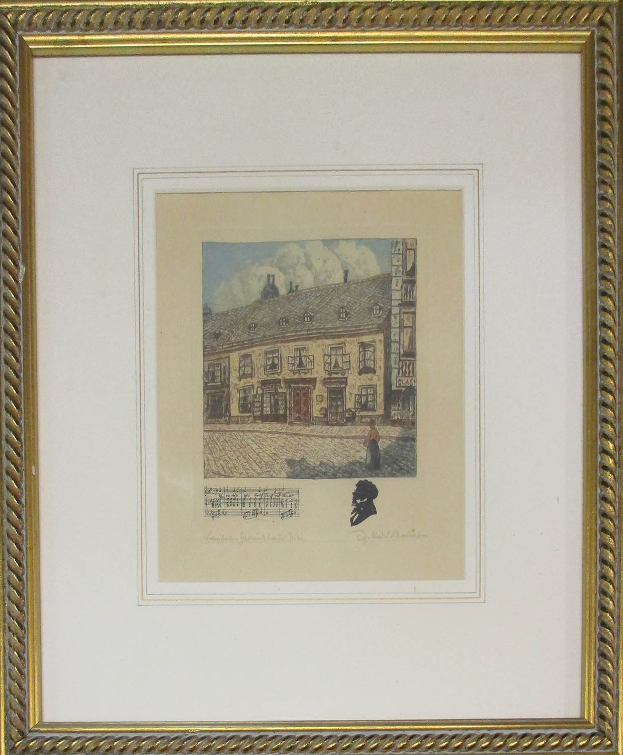 OG. KAV. E. CHABERT 'Beethoven's House and Schubert's Birth House in Vienna', a pair of colour - Image 3 of 4