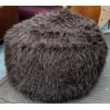 BEAN BAG, faux fur finish, 100cm Diam approx.