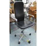 AFTER FREDERICK SCOTT SUPPORTO STYLE DESK CHAIR, 113cm H (one castor damaged).