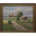 C VALSO (19th/20th century - Denmark) 'Landscape', oil on canvas, 39cm x 49cm, signed and framed.