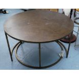 COCKTAIL TABLES, a graduated pair, gilt finish, 75cm diam x 44cm H at largest. (2)