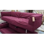 CASSINA MET DIVANO SOFA BY PIERO LISSONI, 85cm X x 75cm H x 250cm W. (stain to seat)