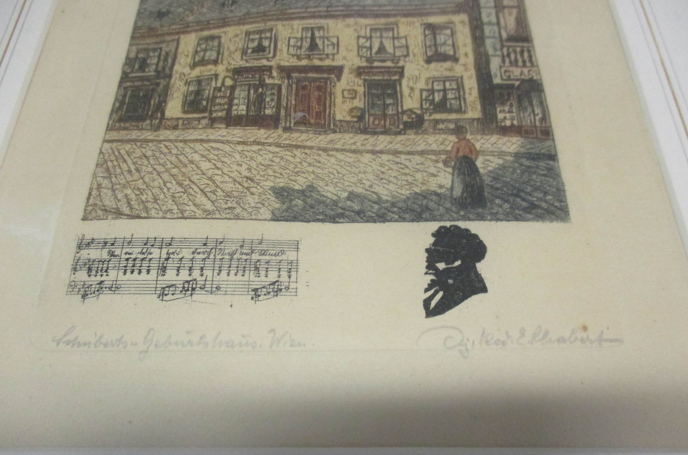 OG. KAV. E. CHABERT 'Beethoven's House and Schubert's Birth House in Vienna', a pair of colour - Image 4 of 4