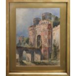 HERBERT MORGAN 'Herstmonceaux Castle', watercolour, 46cm x 33cm, framed.