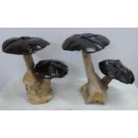 TOADSTOOLS, a pair, sculptural studies. (2)