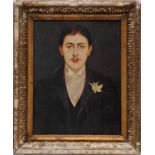 PORTRAIT OF MARCEL PROUST, quadrichrome, 42cm x 32cm, framed and glazed.