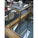 SIDE TABLES, a pair, 1960's French style, gilt metal and mirror, 35.5cm x 35.5cm x 66cm. (2)
