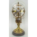 ASTRONOMICAL CELESTE CLOCK, with calendrical and zodiacal mechanical orrery of revolving planets,