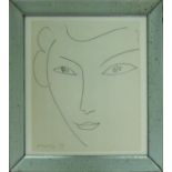 HENRI MATISSE 'Visage Souriant', 1957, offset lithograph, published by Maeght editeur, Paris, signed