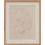 HENRI MATISSE 'Seated Woman with Cigarette - E4', 1943, rare collotype, printed by Martin Fabiani,