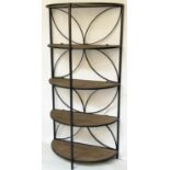 JULIAN CHICHESTER 'CIRCLES' BOOKSHELF INSPIRED, semicircular metal frame, with four half round
