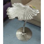 GINKGO LEAF SIDE TABLE, polished metal finish, 54cm H.