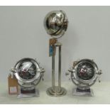 COLLECTION OF INTEREST, including two nautical inspired table clocks and globe on stand, 62cm H at