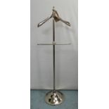 VALET STAND, polished metal, 128cm H approx.
